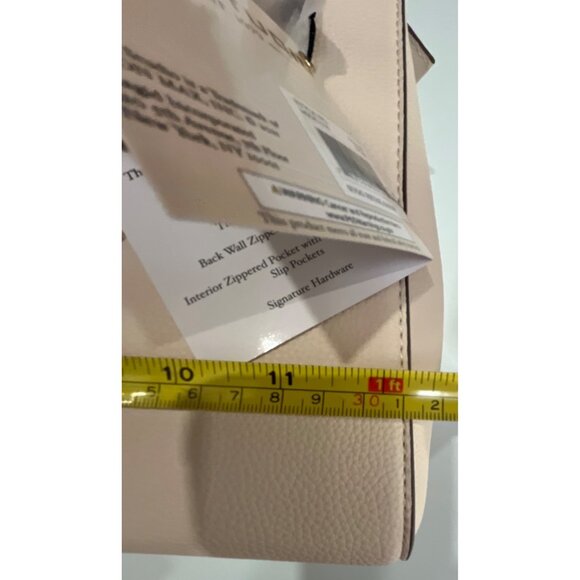 NWT Max Studio Pebble Grain Double Handle Tote Bag Chain Straps Ivory Color - Picture 5 of 12